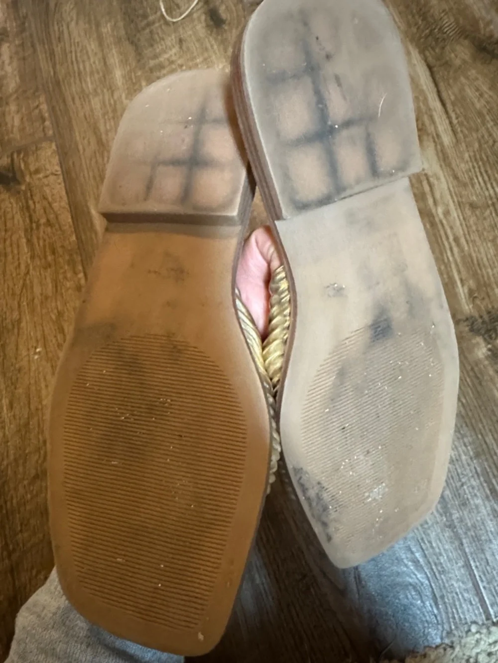 7WW torrid Metallic Gold Knotted Slide Sandals - Picture 3 of 5